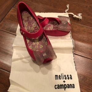 Mini Melissa Minnie Mouse Bow Flats Size 10